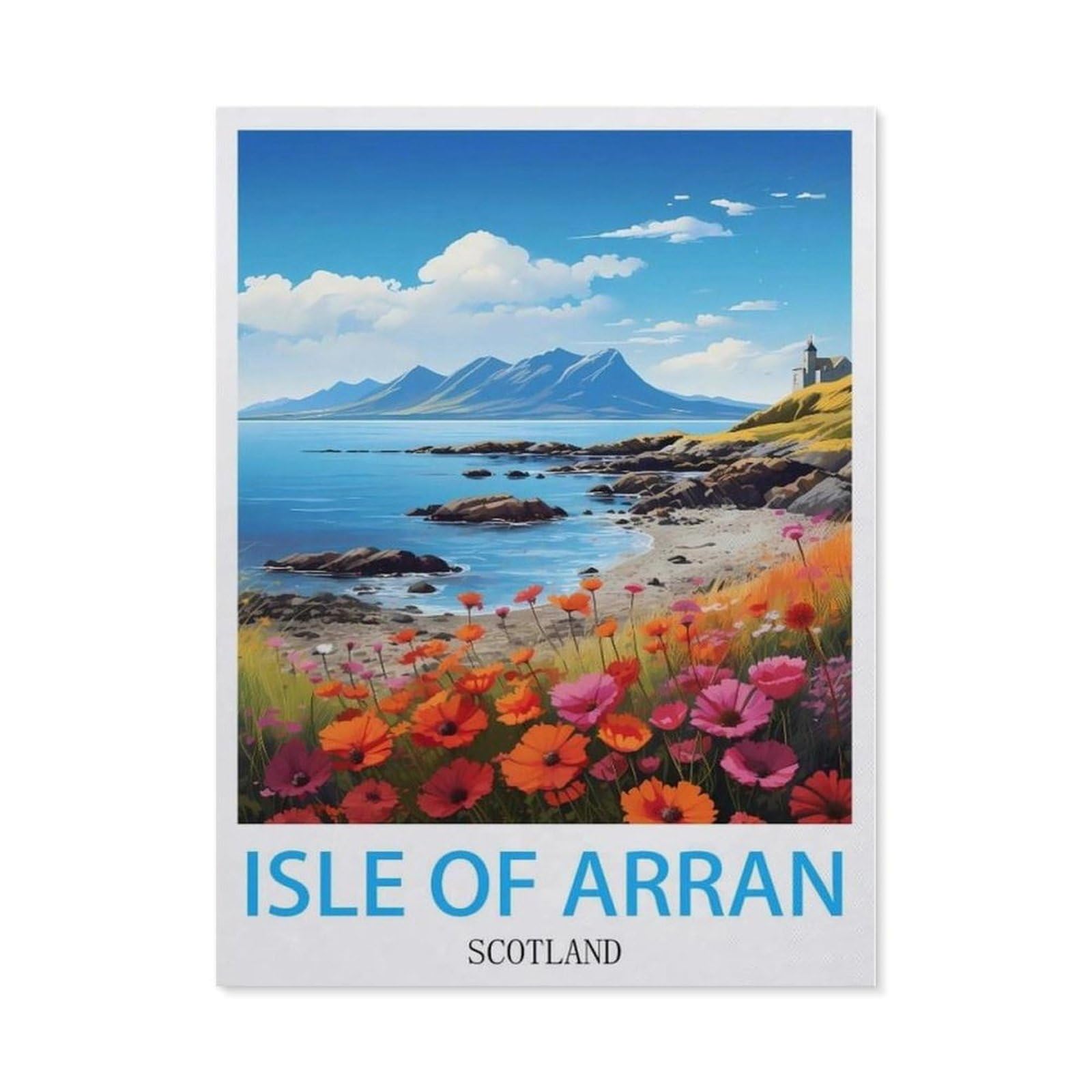 Beayodkp （40 X 50 Cm/15.74 X 19.68 Inches） Diy Diamond Art Kits，Isle Of Arran Scotland,Full Drill Round Rhinestone Diamond Art Painting Accessories, Cross Stitch Embroidery Canvas For Crafts Home Wall Decor）-Cg95