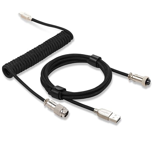 Twozoh Type C Mechanical Keyboard Coiled Cable (Black)