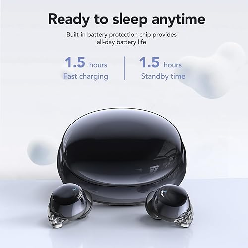 Miniatura 3 de MS216 - Auriculares para dormir con Bluetooth 6.0 en el oído, ligeros, auriculares para dormir de lado, ajuste pequeño y cómodo, bloqueo de ruido,