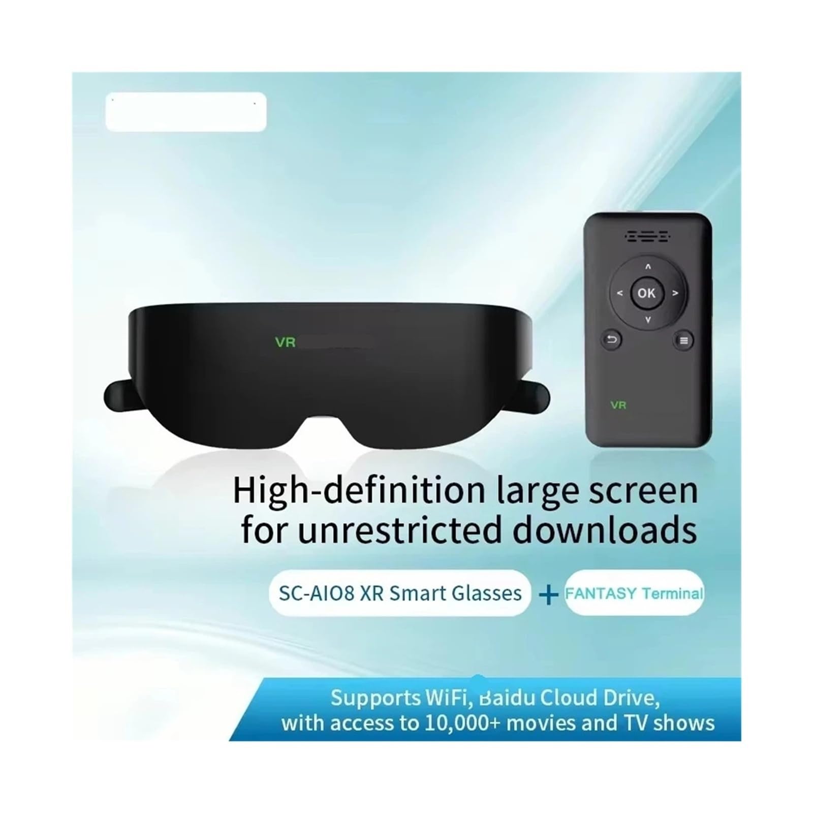 XR Smart Glasses 1058PPI HD Display For VR Gaming And Home Cinema, Portable OLED Screen With 120Hz Refresh Rate
