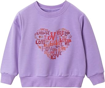 Toddler Girls Pullover Tops Cute Graphic Print Sweatshirt Kids Crewneck Long Sleeve T Shirts