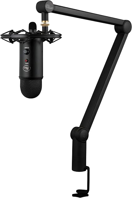 Blue Yeticaster Professional Broadcast Bundle with Yeti USB Microphone, Radius III Shockmount, Compass Boom Arm and Blue VO!CE Effects for Recording, Streaming, Gaming, Podcasting - Black