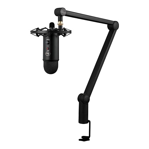 Blue Microphones Blue Yeticaster Professional Broadcast Bundle with Yeti USB Microphone, Radius III Shockmount and Compass Boom Arm (Renewed)