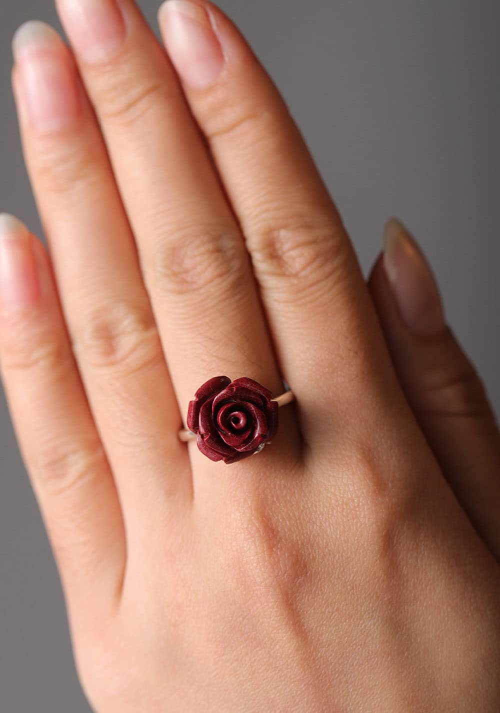HGJH Verstellbarer Ring, 925 Sterling Silber Lila Sandrose Blume Gravur Boho Micro-Set Zirkon Verstellbare Ringe Edelstein Energie Charme Hochzeit Schmuck Geschenke Für Männer Damen