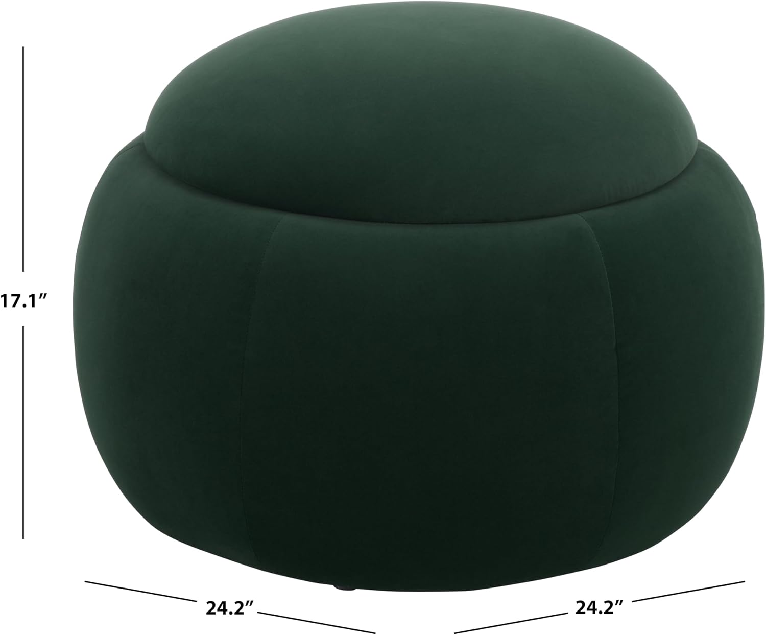 SAFAVIEH Furniture - Siara Round Storage Ottoman - Rust Upholstered with Hidden Storage - Modern Footrest Stool for Living Room, Bedroom & Entryway, 24.2" W x 24.2" D x 17" H (OTT3404B)