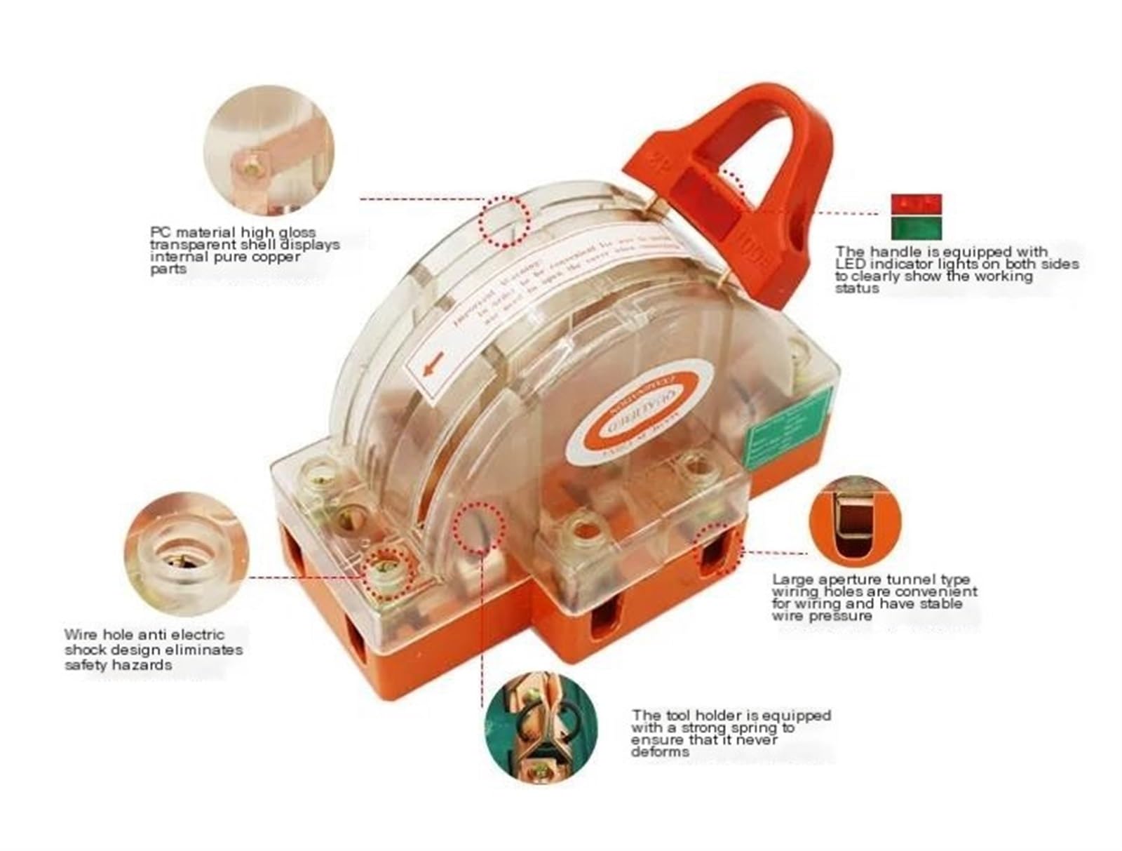 2 piezas 2p63a todo cobre banda transparente led bidireccional doble lanzamiento interruptor cuchillo interruptor de encendido interruptor cuchillo interruptor cuchillo interruptor cuchillo