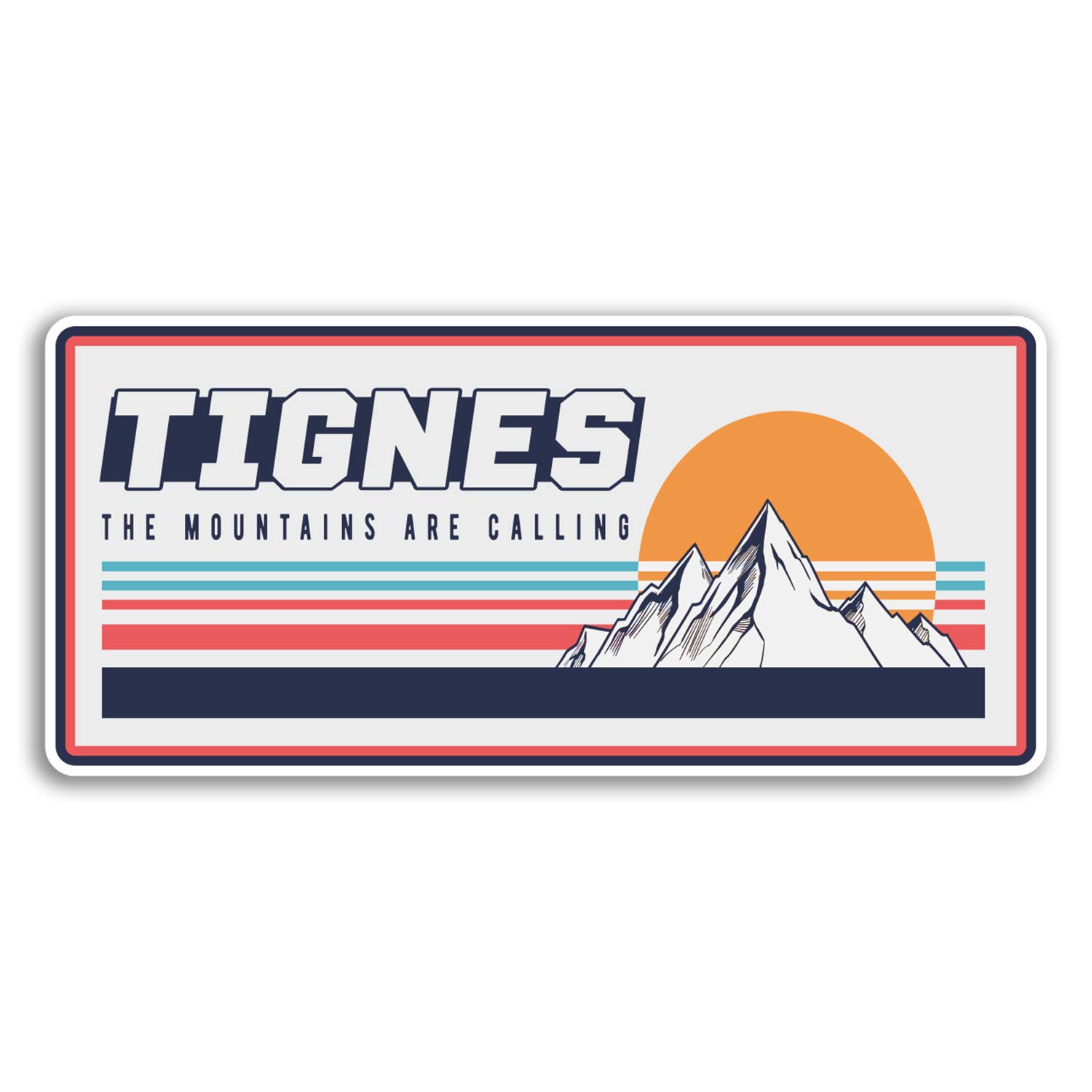 Destination Vinyl Ltd Multi 2 X 10Cm Retro Tignes France Vinyl Stickers - Ski Skiing Sticker Luggage #20296 (10Cm Wide)