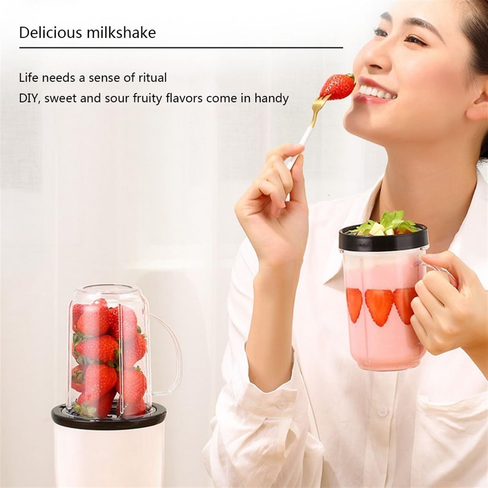 Licuadora De Batidos Smoothie Maker Procesador De Alimentos Triturador Hielo Picadora Con Cuchillas De Acero Inoxidable Licuadora De Alta Velocidad Para Triturar Hielo Smoothies Batidos De Proteínas (
