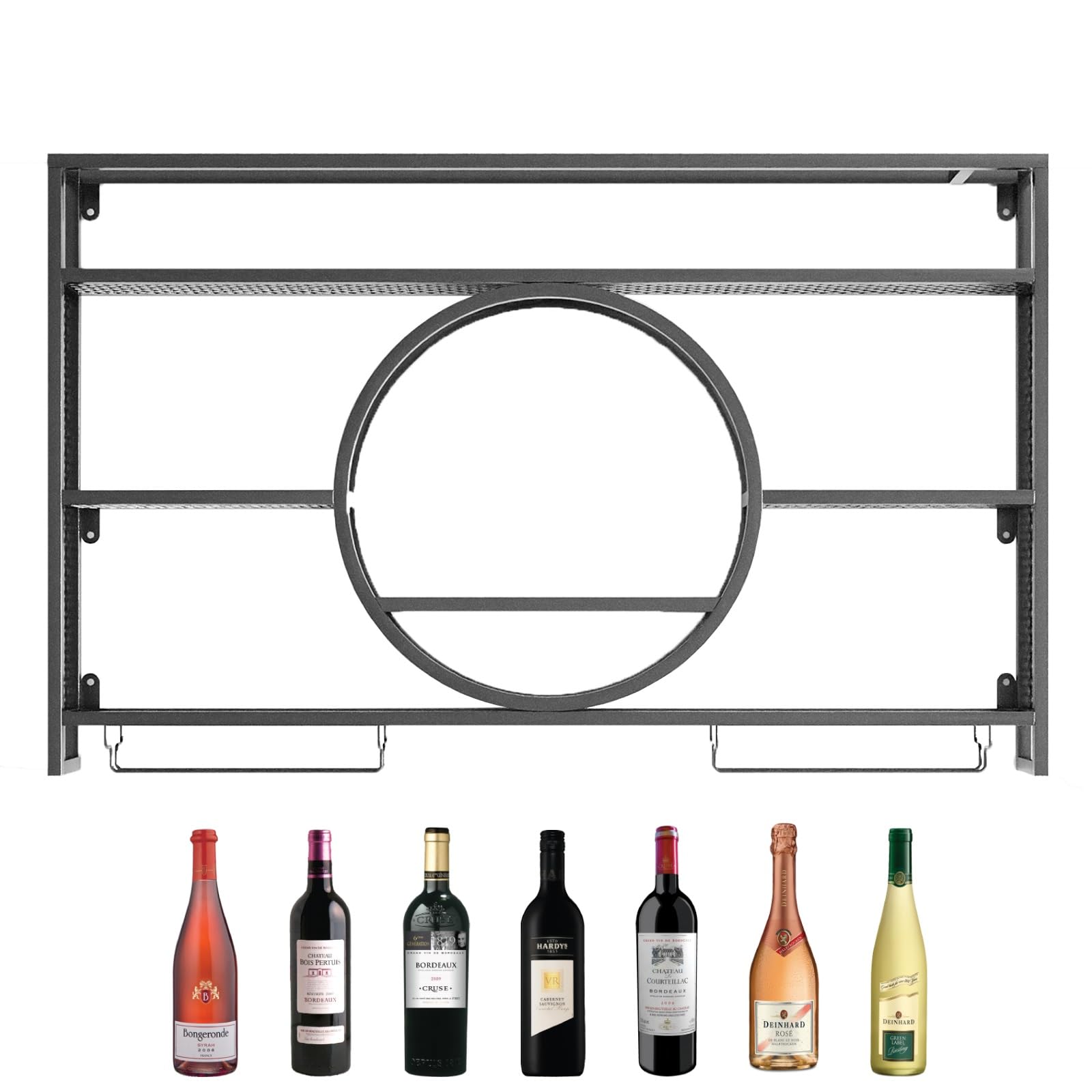 Organiseur à vin suspendu à LED pour optimiser l'espace de la cuisine