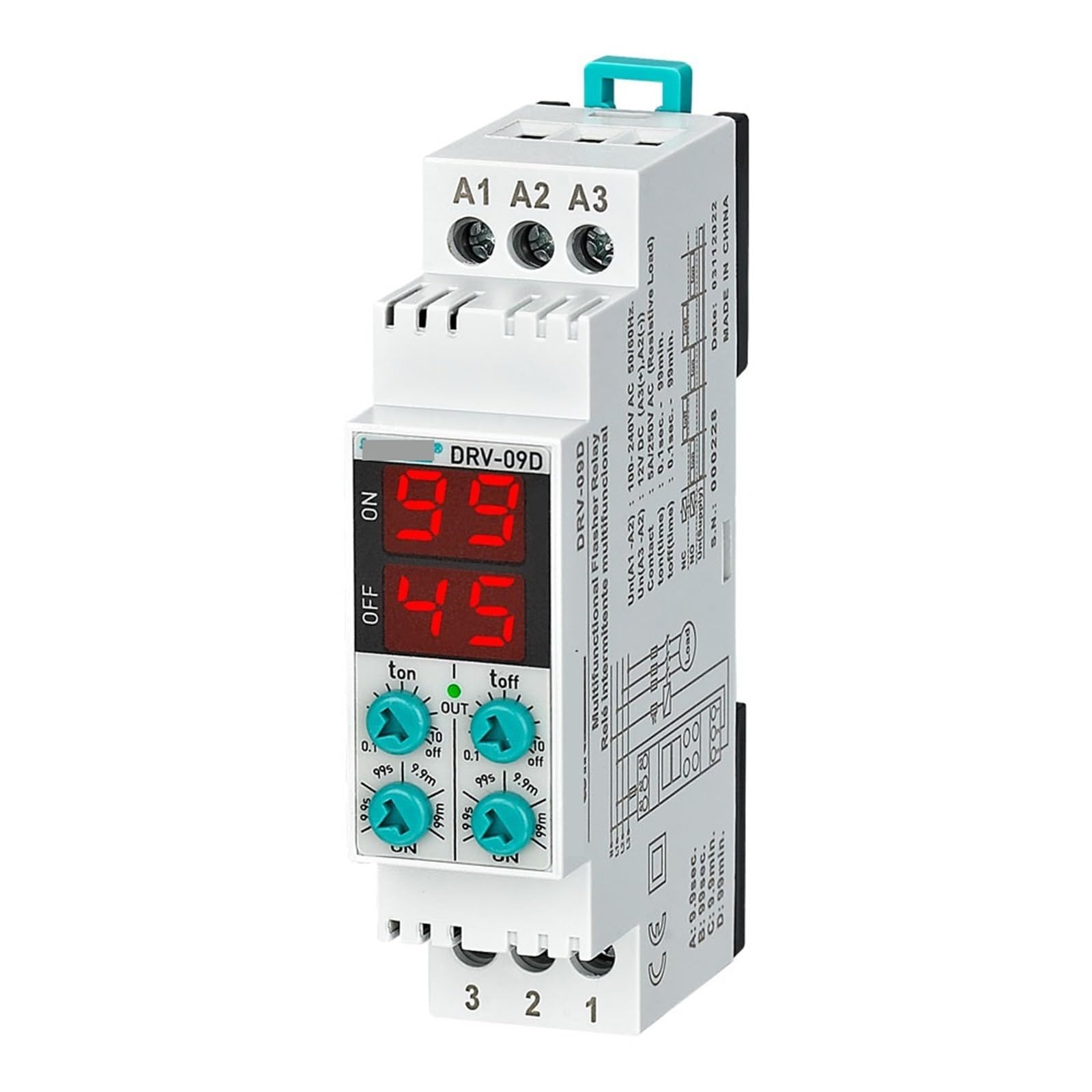 Relais clignotant numérique DRV-09 double réglable multifonctionnel 110V 12V - 4