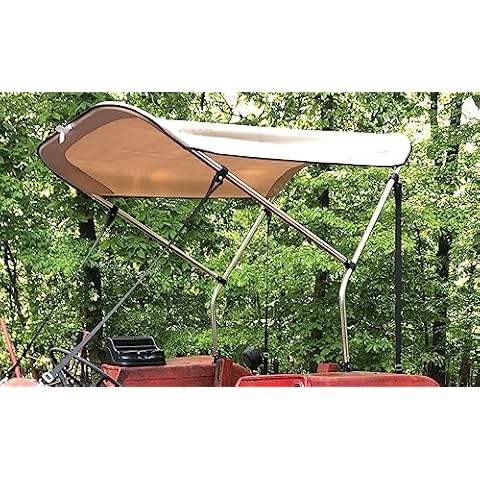 Beige 3 ft by 5 ft Tractor/Mower Sun Shade/Canopy by Cypress Rowe Outfitters, Patent Pending Design Sun Shade Canopy, Fits All Brands Cover