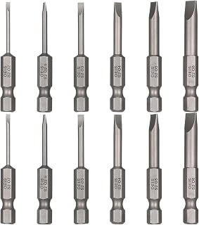 12 stycken spår bituppsättning lång, 50 mm magnetisk | Extra långa skruvmejselbits magnetisk spets för säkert grepp S2 stål för hög slitstyrka 1/4 tum hexagon