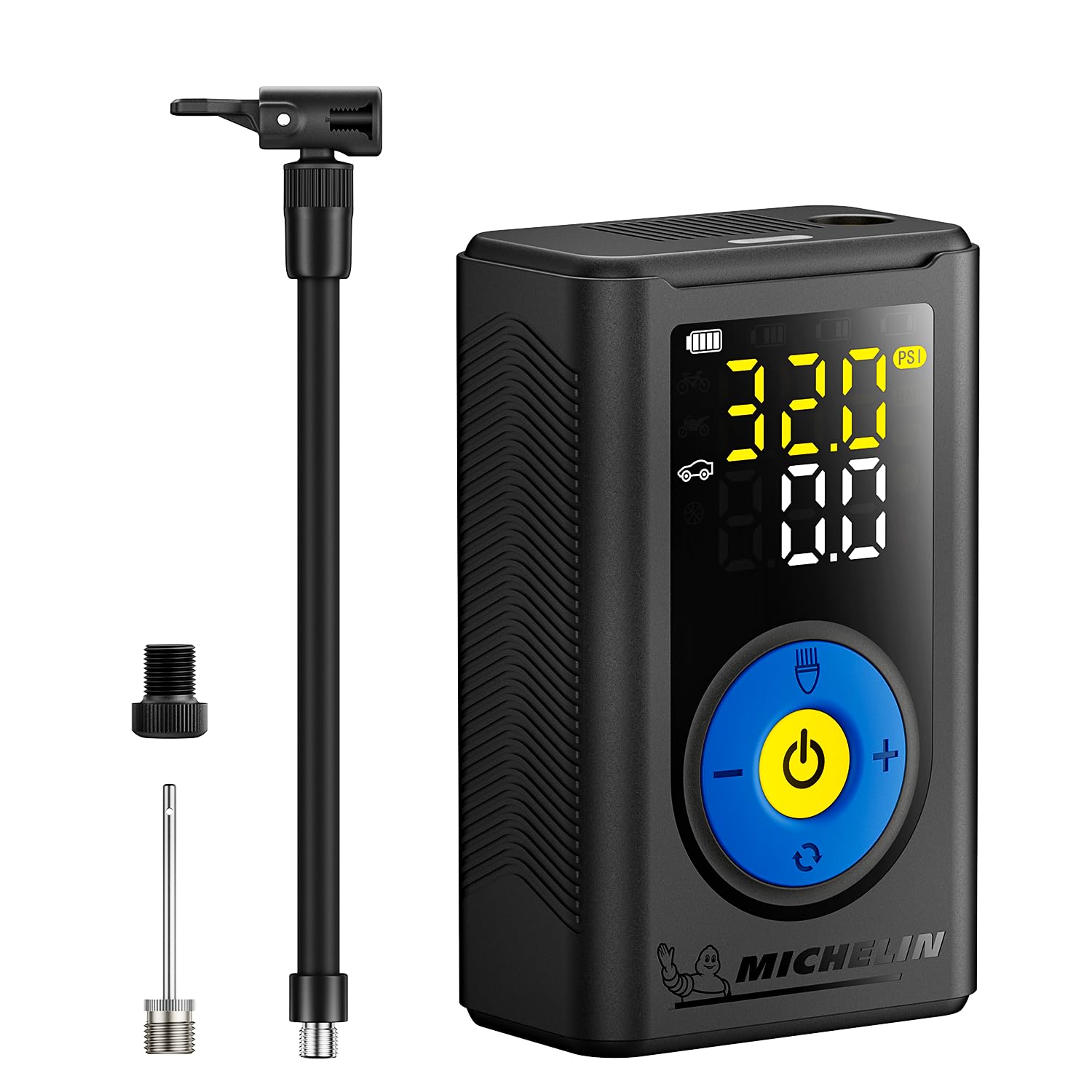 MICHELIN Kabelloser Reifenfüller, tragbarer Luftkompressor, 150 PSI, 5200 mAh Dual-Akku, automatische Abschaltung, LED-Bildschirm, für Autos, Motorräder und Fahrräder