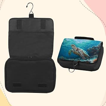 Toiletry Bag, Hanging Travel Bag for Toiletries, Makeup Cosmetic Bag Organizer, Carry-on Travel Accessories Essentials, Green Sea Turtle