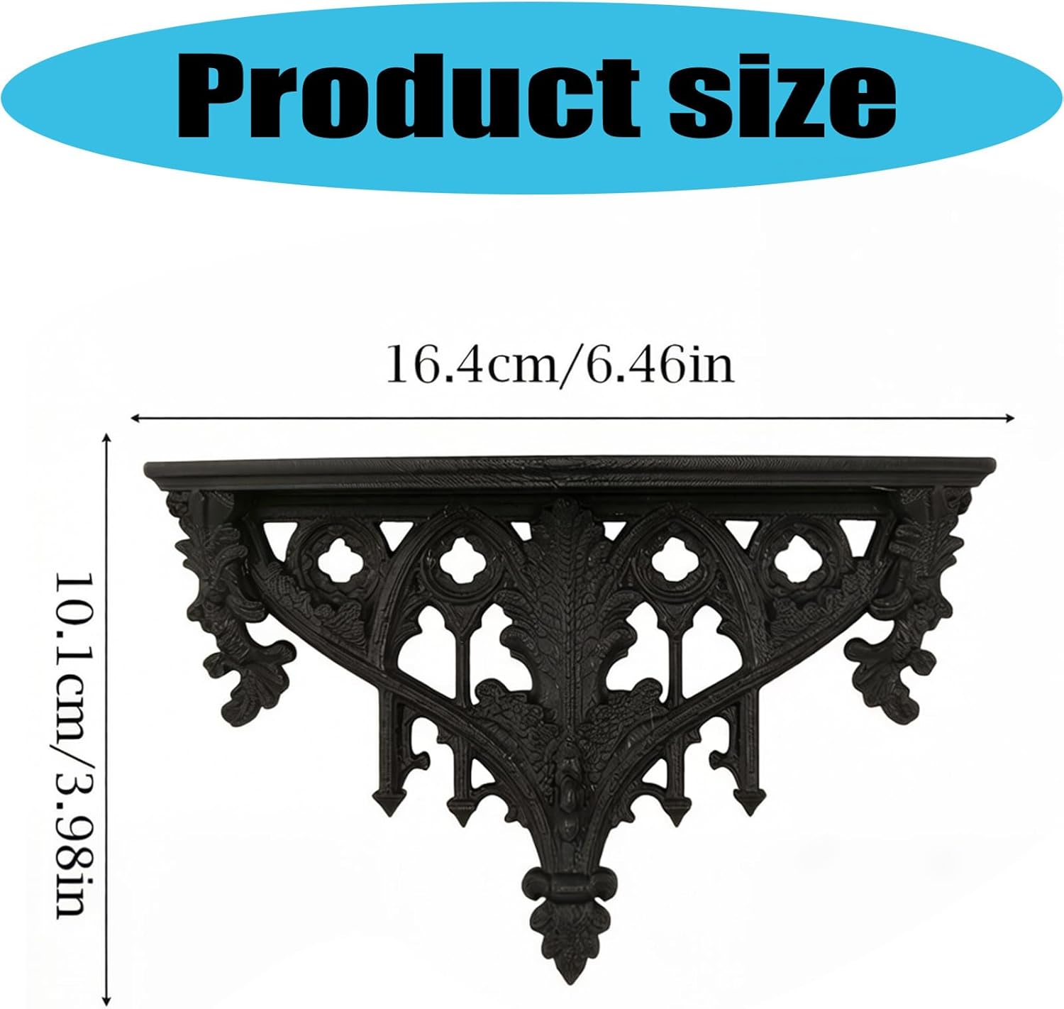 Wall Mount Shelf with Intricate Floral Carving Design Floating Organizers for Living Room Bedroom Decors Wall Mounted Shelf