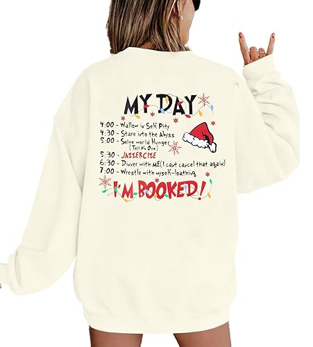 VILOVE Merry Christmas Sweatshirt Women Christmas My Christmas Day I'M
