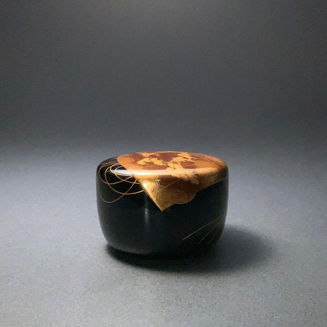 茶道具　壱寿作　螺鈿装飾　布袋蒔絵　香合　共箱　V　8324 茶道具 壱寿作 螺鈿装飾 布袋蒔絵 香合 共箱 V 8324 菊花蒔絵螺鈿入