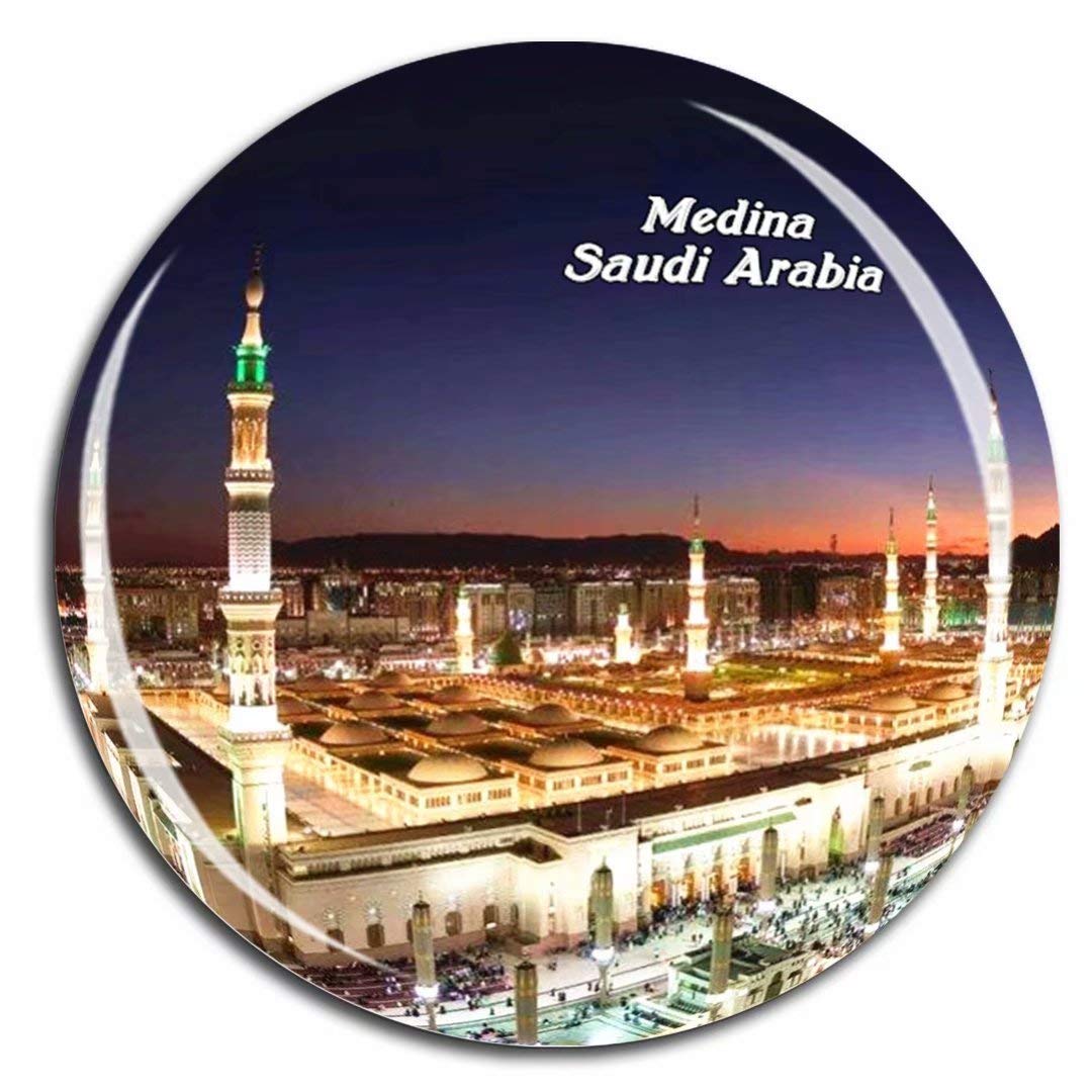 Weekino Al Masjid an Nabawi Medina Saudi Arabia Asia Fridge Magnet 3D Crystal Glass Tourist City Travel Souvenir Collection Gift Strong Refrigerator Sticker
