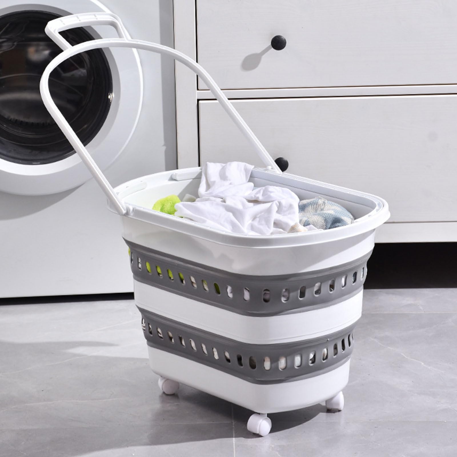 Cesto per la spesa portatile con maniglia a U e grande capacità per il trasporto di generi alimentari, adatto ai viaggi