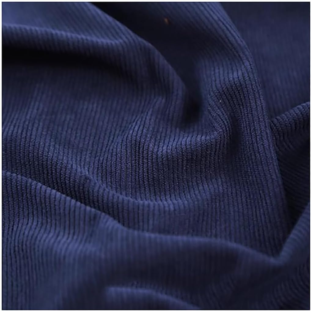 Stretch Corduroy Fabric by Yard: Solid Plain Thick DIY Sewing Crafts Materials Corduroy Upholstery Fabric for Coat Shirt Dress Pants Costume Sofa Throw Pillow Covers(Blue,1.5x6m)