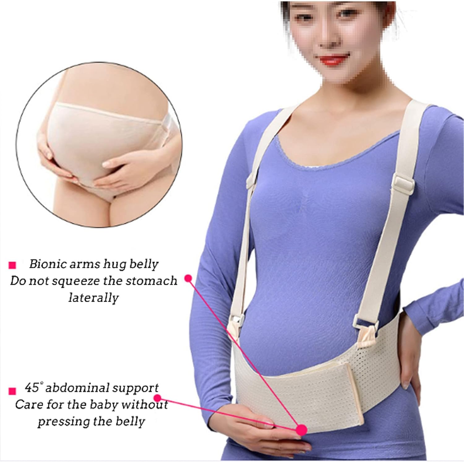 Maternity Belly Band Pelvic Pressure Relieving Belly Band for Pregnancy Support Belt Back Support Protection Helps Reducing Pregnancy Lines Preventing Lower A,Beige-M