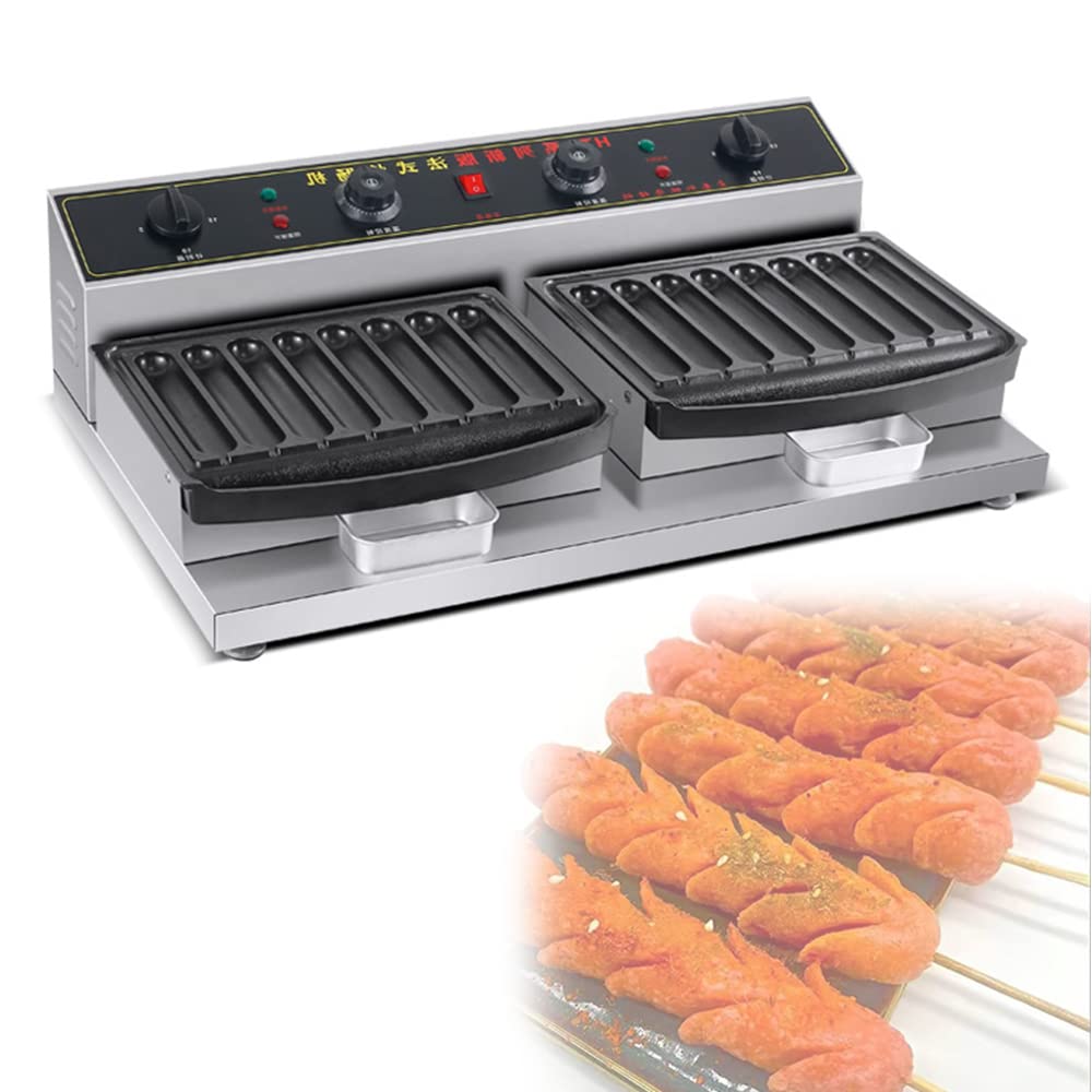 Dntum Commercial Electric Hot Dog Machine, 6/18 Tube Large-Capacity Sausage Grill, Home-Use Non-Stick Commercial Hot Dog Machine,Stainless Steel,8,Non Stick-16