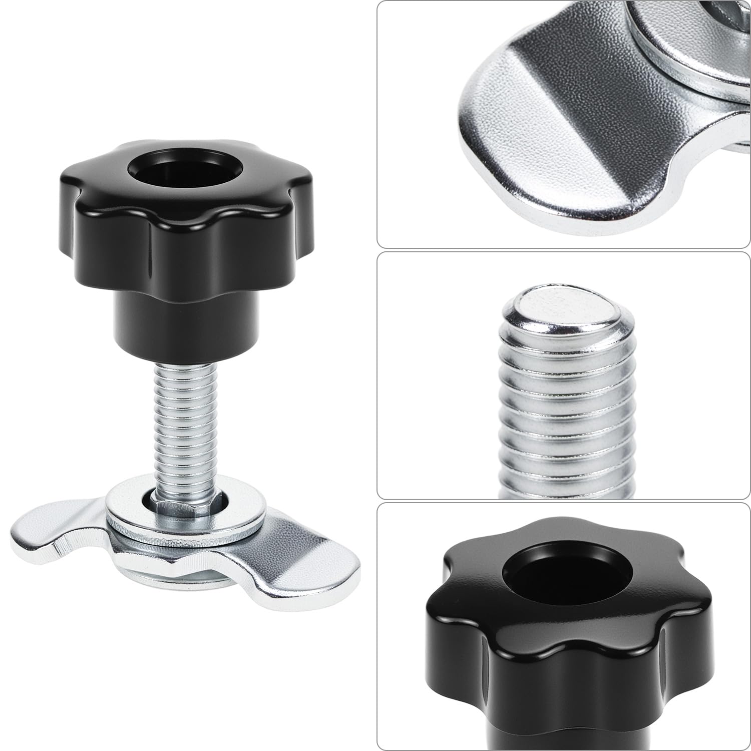 QWORK® 12 pièces d'accessoires de vis M8x45 avec vis à Main pour Rails de retenue Airlineschiene - Accessoire de Finition adapté pour Un diamètre de Trou de 20mm