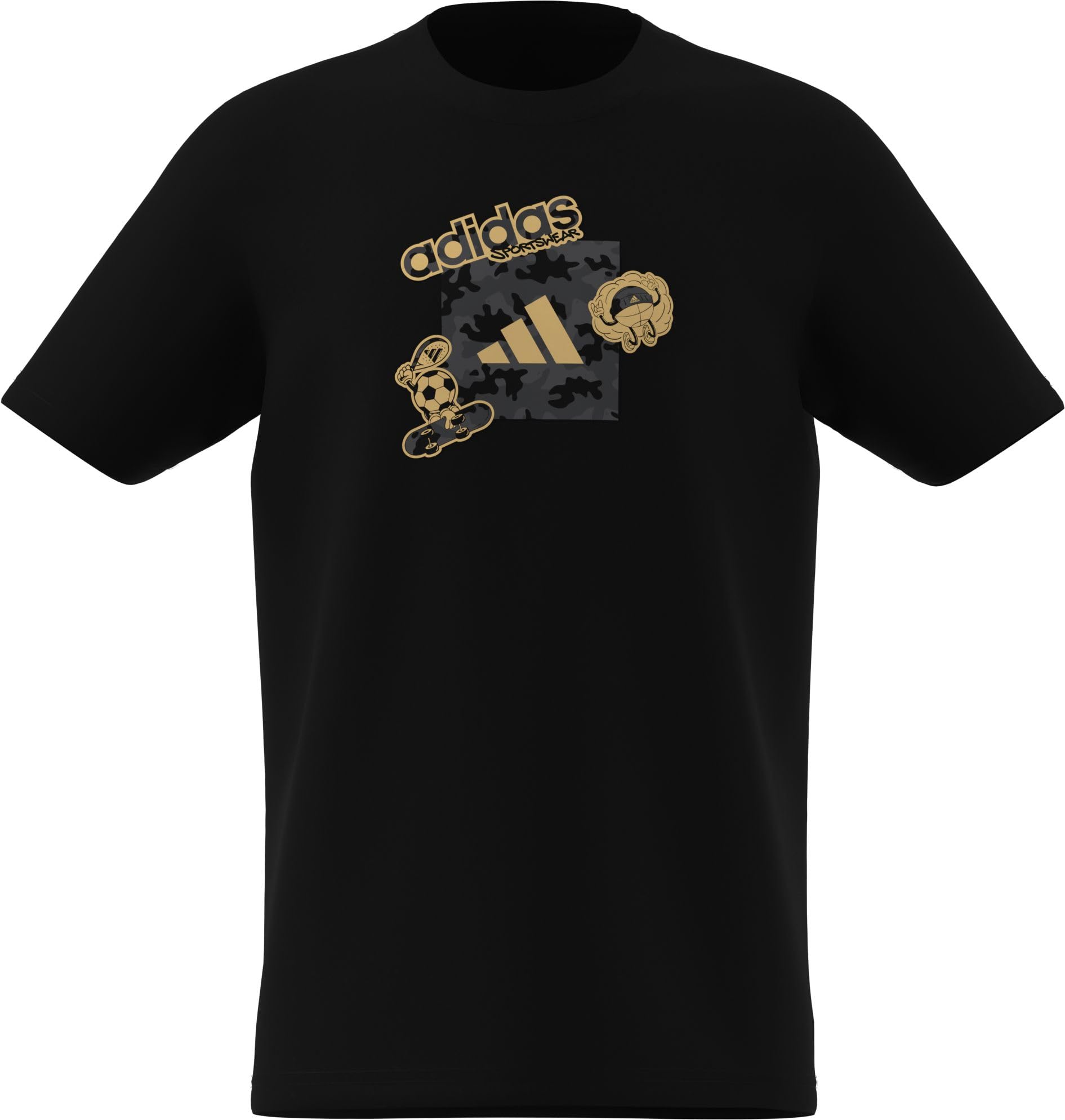 adidas Unisex Kids CAMO Graphic T-Shirt Junior, Black, 11-12 Years