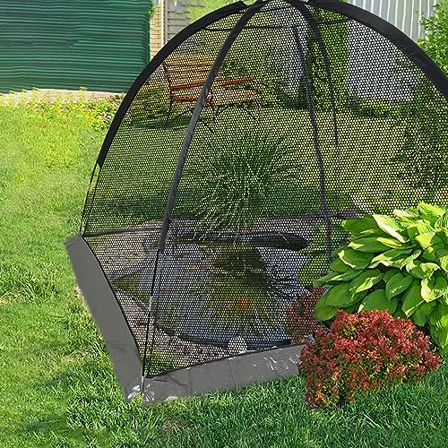 Red para estanque de jardín con malla de 0.5 pulgadas y cremalleras de acceso rápido de 12x9 6