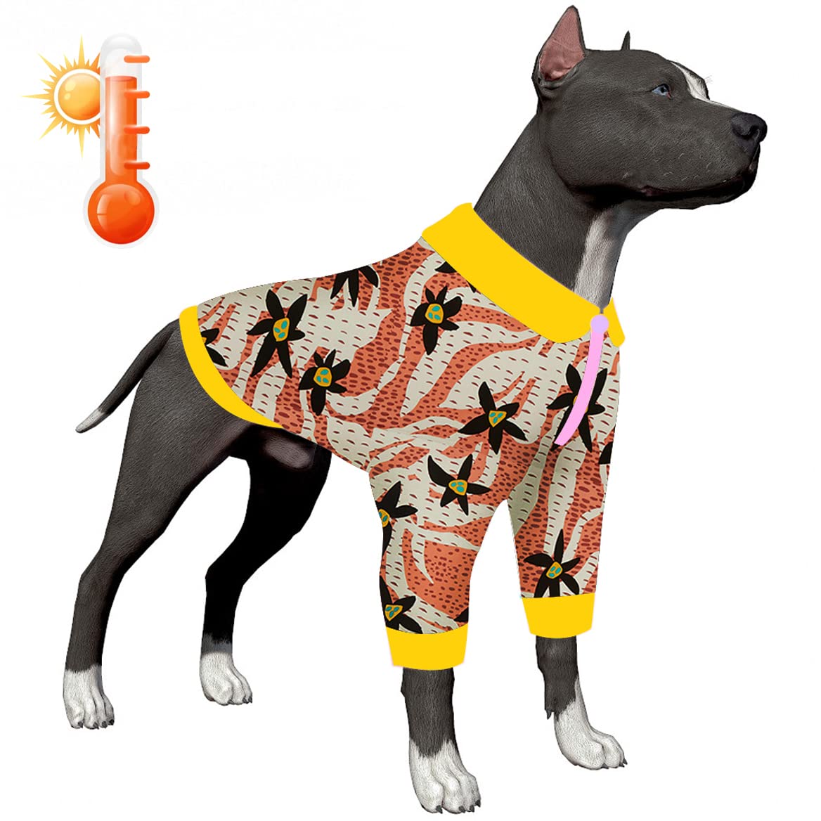 LovinPet Dog Winter Clothes, Dog Sweater, Warm Flannel Fabric Bazaar Wilds Maxima Multi Prints Dog Clothes, Update Sweater for Dogs, Cozy Dog Winter Coat for Cold Weather Using