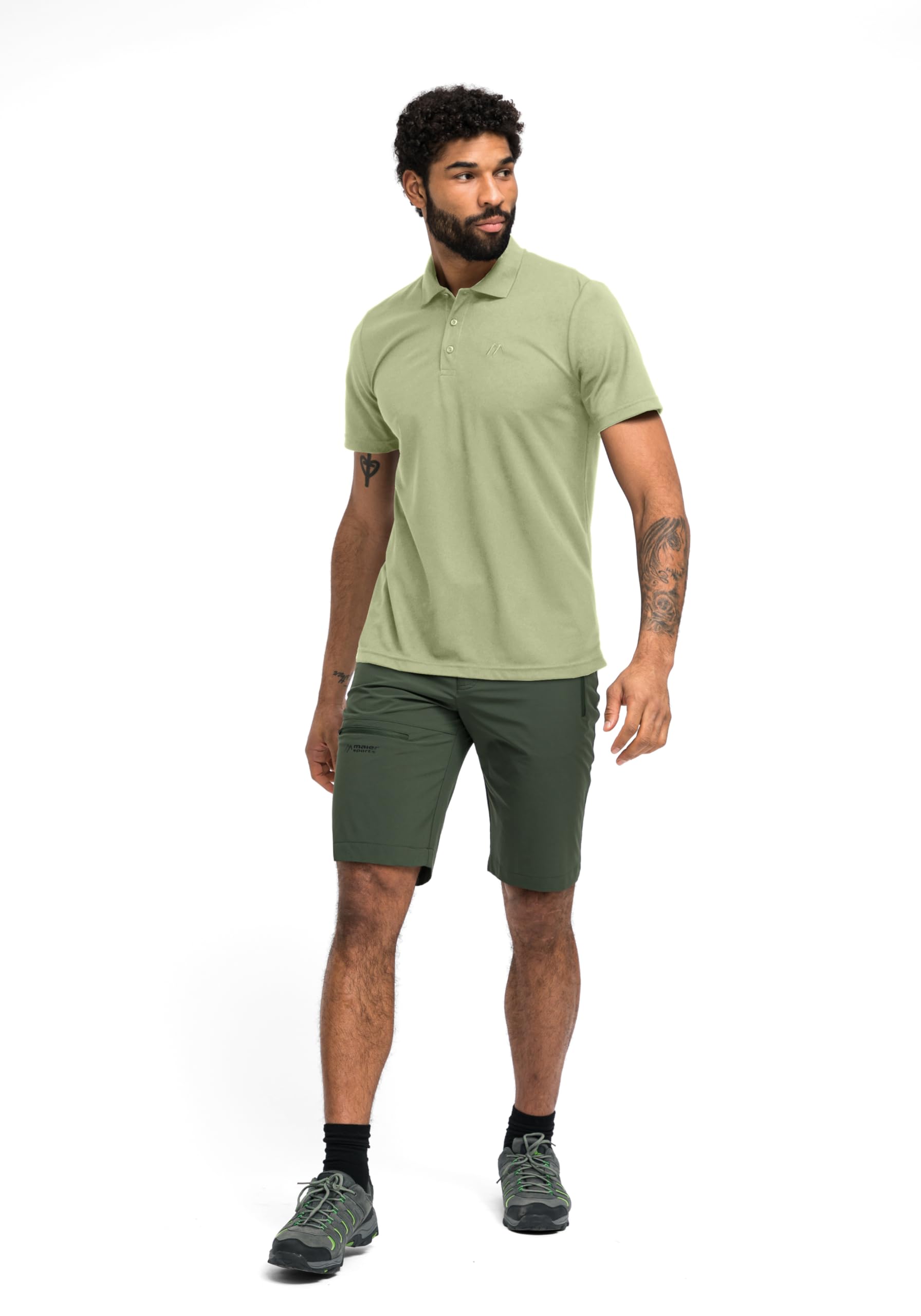 Maier Sports Ulrich, Herren Poloshirt, Leichtes Piqué-Funktionspoloshirt für Wandern und Freizeit, dryprotec Technologie, Atmungsaktiv