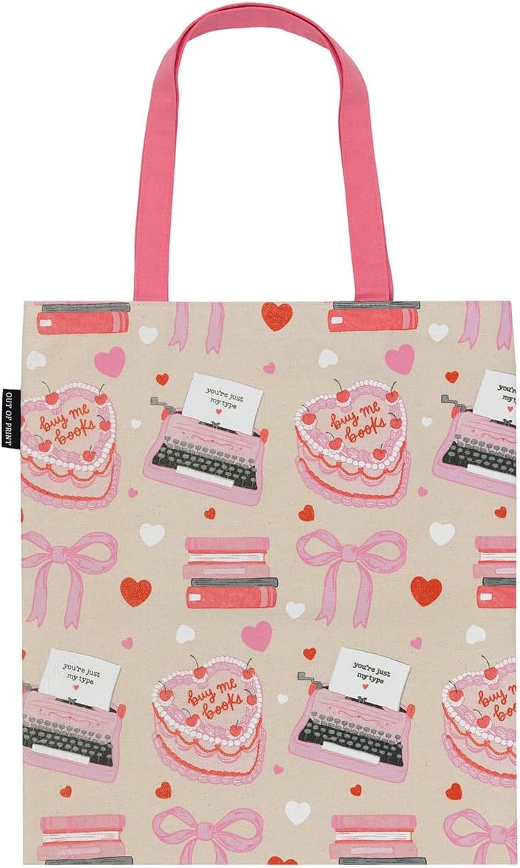 Out of Print Book Love Tote Bag with Inner Pocket - Gift for Book Lovers