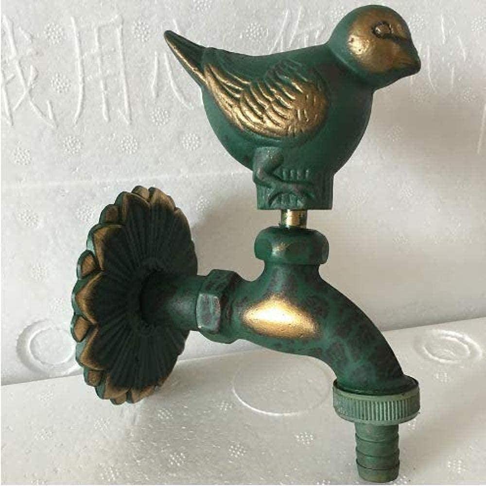 Grifo De Jardín En Forma De Animal De Latón Antiguo Para Arandela Con Diseño De Aves y Trapeador