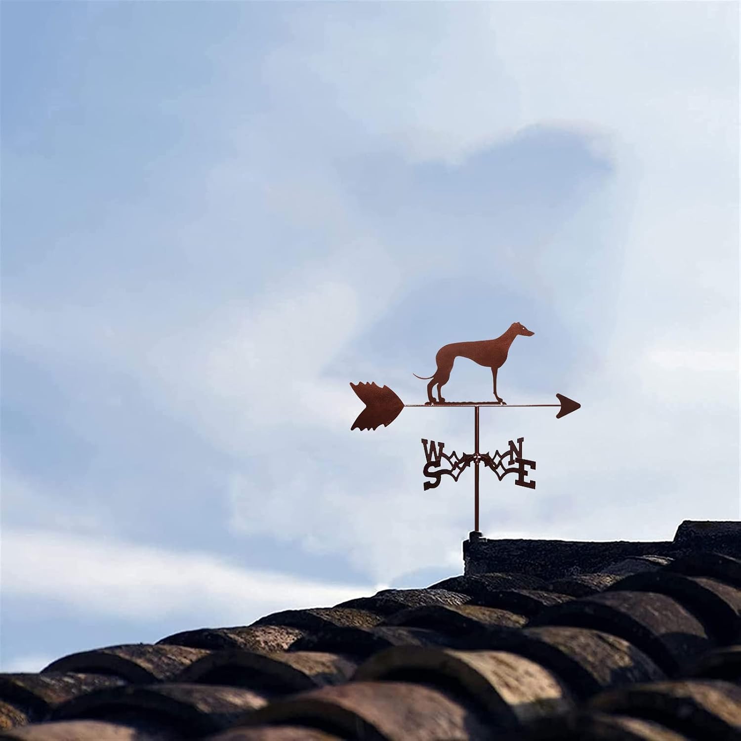 Weather vane Weather Vane Decorative Weathervane - Dog Vane Measuring Tools Retro Vane Ttainless Steel Weathercock Roof Mounted direction indicator for Sheds Garden Mount Yard image 2