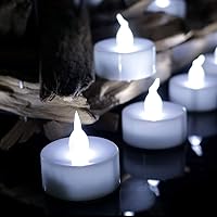 Vista 12 de Velas de luz LED a pilas, juego de 24, realistas y brillantes titilantes, duraderas 200 horas, operadas con pilas, sin llama, velas de luz LED