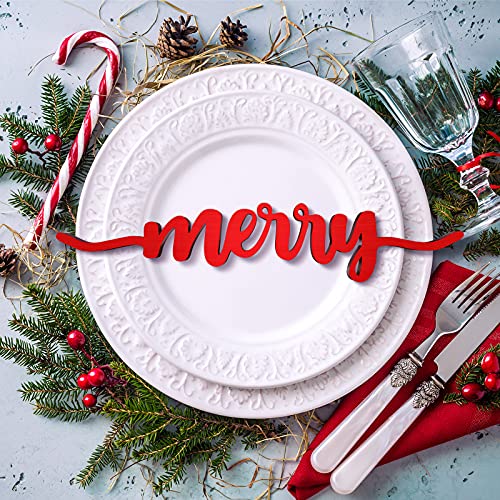 Décoration de table de Noël en bois rouge : 12 plaques rustiques de fêtes