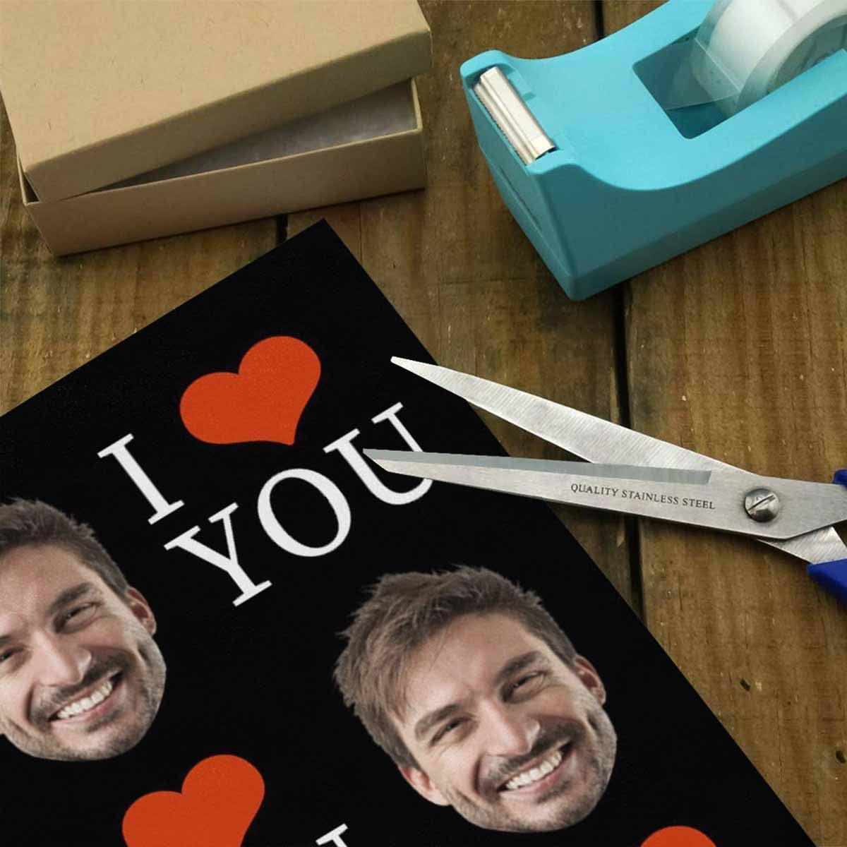 DIYKST Custom Photo Wrapping Paper - Personalized Name Text Gift Wrap For Birthdays & Holidays