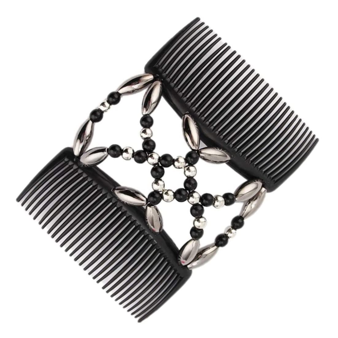 Clip per capelli in perline, pettine per capelli doppi elastici, perle elastiche pettine per donne accessori per capelli per ragazze