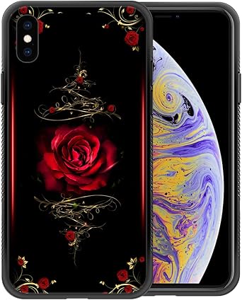 ZHEGAILIAN Compatible with iPhone XR Case,Pattern Design Hard PC Back Cover Non-Slip Soft TPU Protective Case for iPhone XR for Women 6.1inch-A0-Spiritual Rose