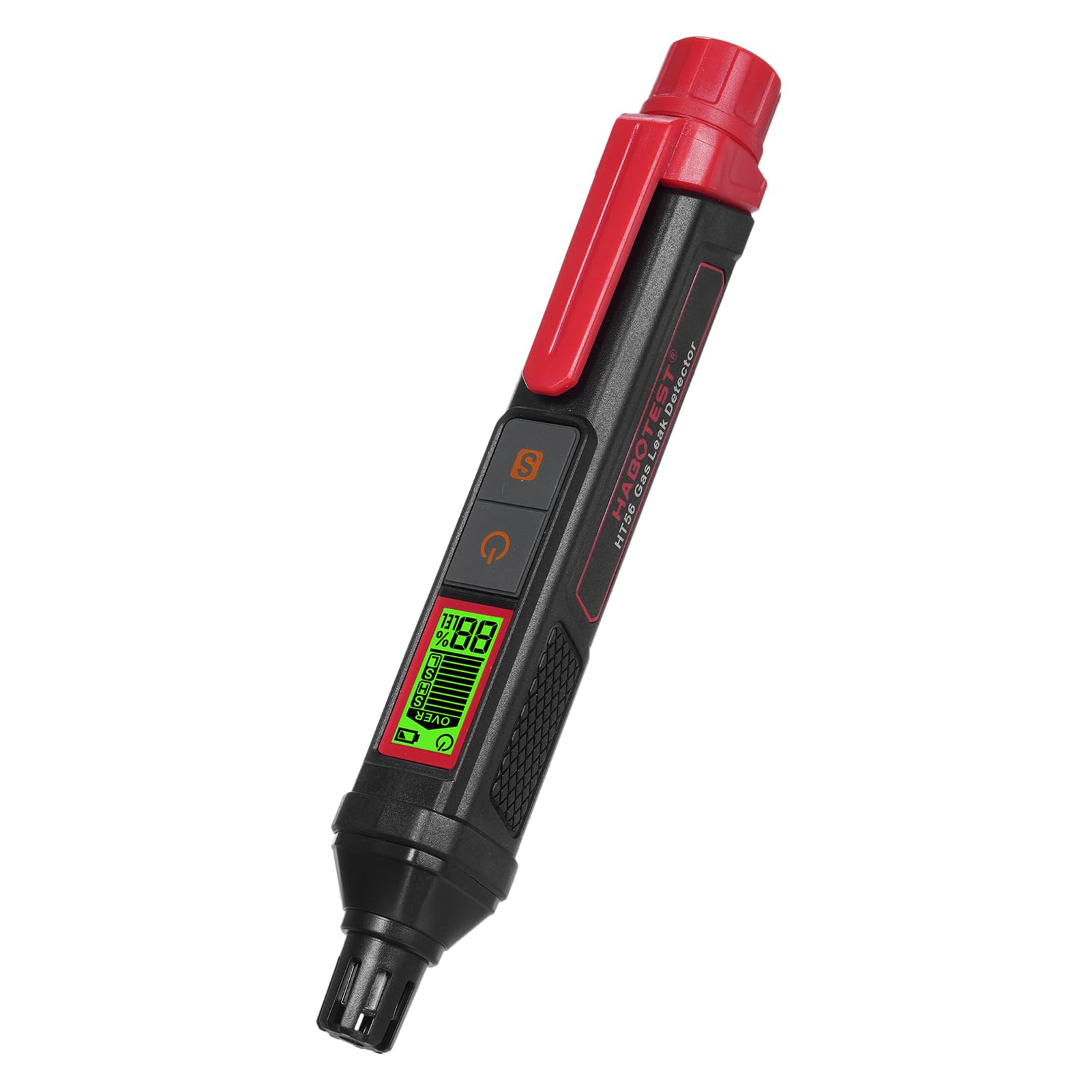 Rilevatore di gas a perno HT56 con allarmi acustici e visivi. Rilevatore di gas naturale ad alta sensibilità per trovare fonti infiammabili come metano, acetone, acetilene, alcool, propano