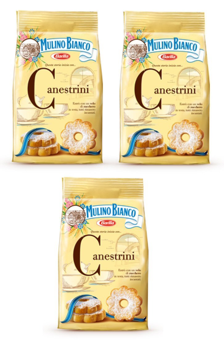 Mulino Bianco: "Canestrini" Biscuits with icing sugar - 7.05 Oz (200g) Pack of 3 [ Italian Import ]