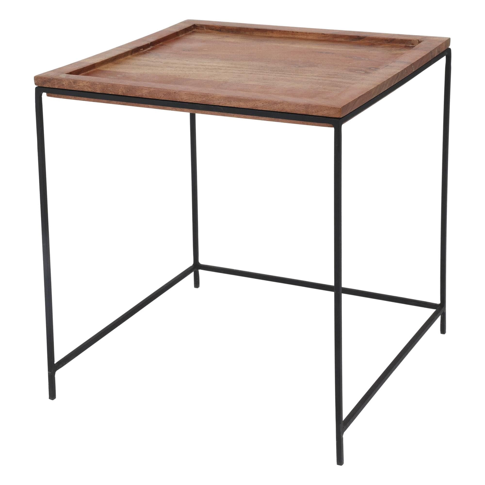 WELL HOME MOBILIARIO & DECORACIÓN Well Home Set di 3 tavolini in Legno di Acacia, Naturale, 41x40x40 cm
