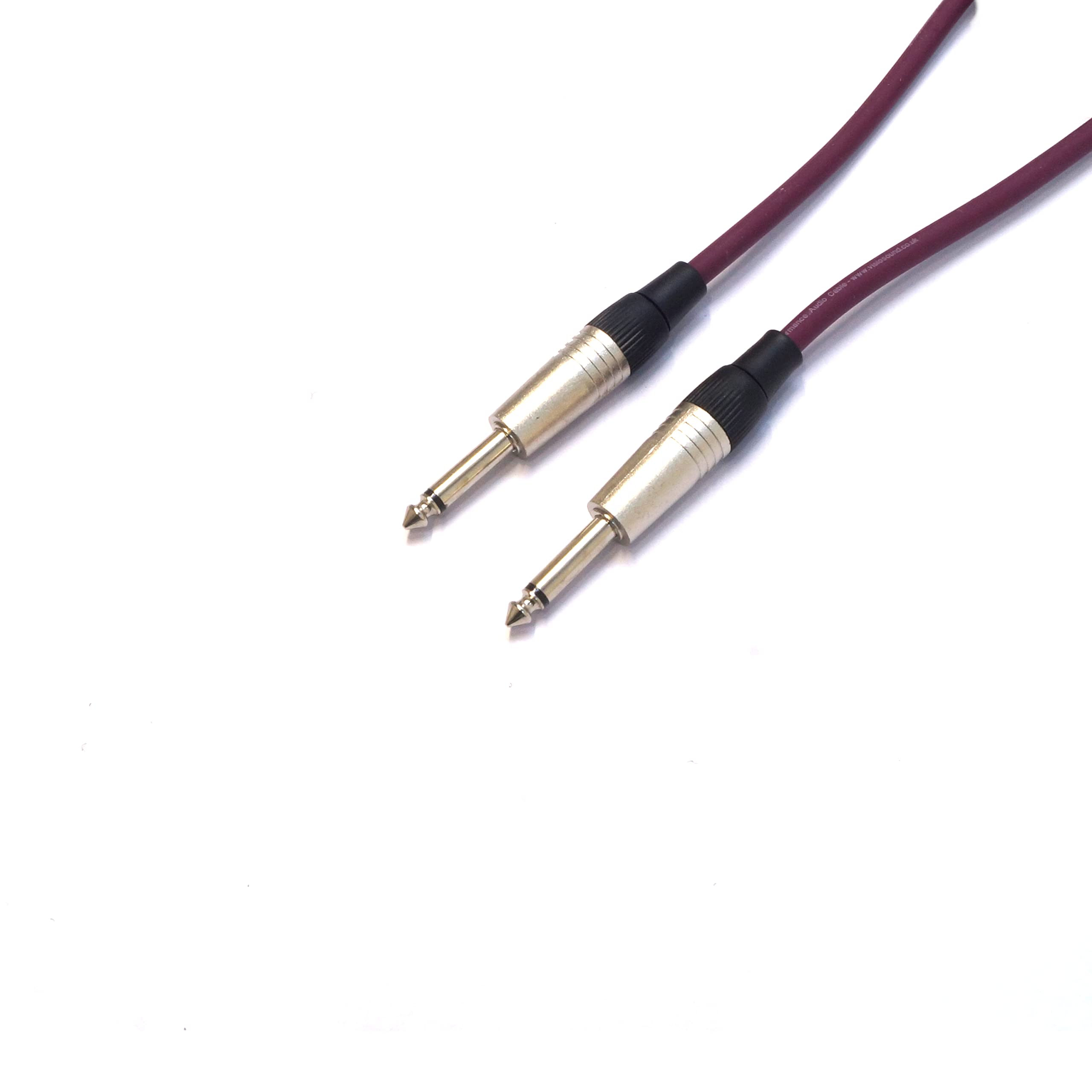 VisioSound Guitar Lead 6.35mm Mono Jack to Jack/Instrument Cable/Patch Lead / 6 Colours (0.5m, Purple) - Image 2