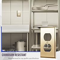 Vista 89 de ENERLITES Placa de pared de metal dúplex para receptáculos, cubierta de salida de acero inoxidable, resistente a la corrosión, tamaño de 1 banda