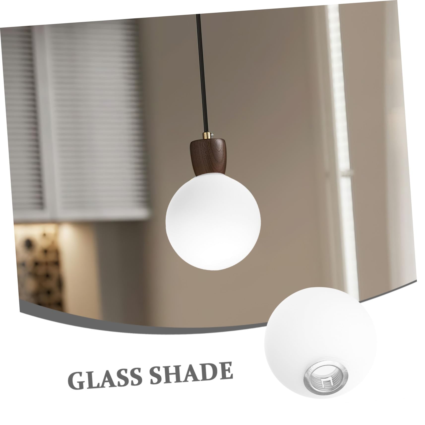 POPETPOP Paralume in Vetro Opaco Sfera Bianco Latte 15 CM per Lampada a Sospensione e Plafoniera, Copertura Ricambio per Lampadario da Soffitto, Paralume in Vetro per Lampade da Interno