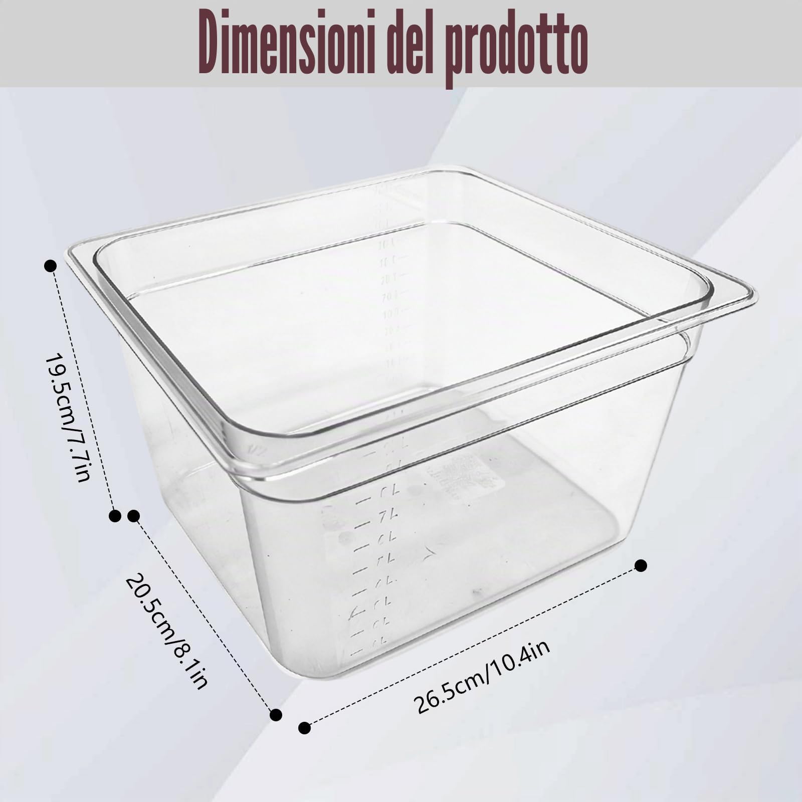 Contenitore Sous Vide, 11L con Coperchio Ribaltabile Aggiornato e Griglia in Acciaio Inox 32,5×26,5×20 cm Contenitore Trasparente BPA Free per Carne Pesce e Cucina Sottovuoto
