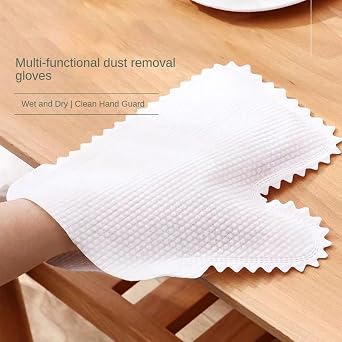 40Pcs White Microfiber Dusting Cloth Gloves, Dust Wipes, Multi-Purpose Washable Dusting Gloves
