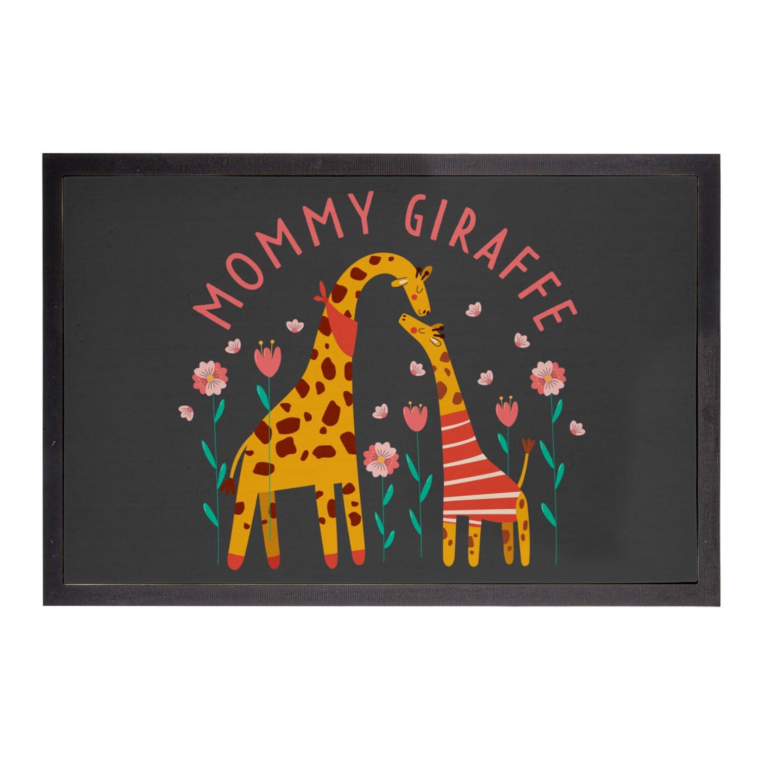 Paillasson noir savane au motif girafe pour sublimer votre seuil