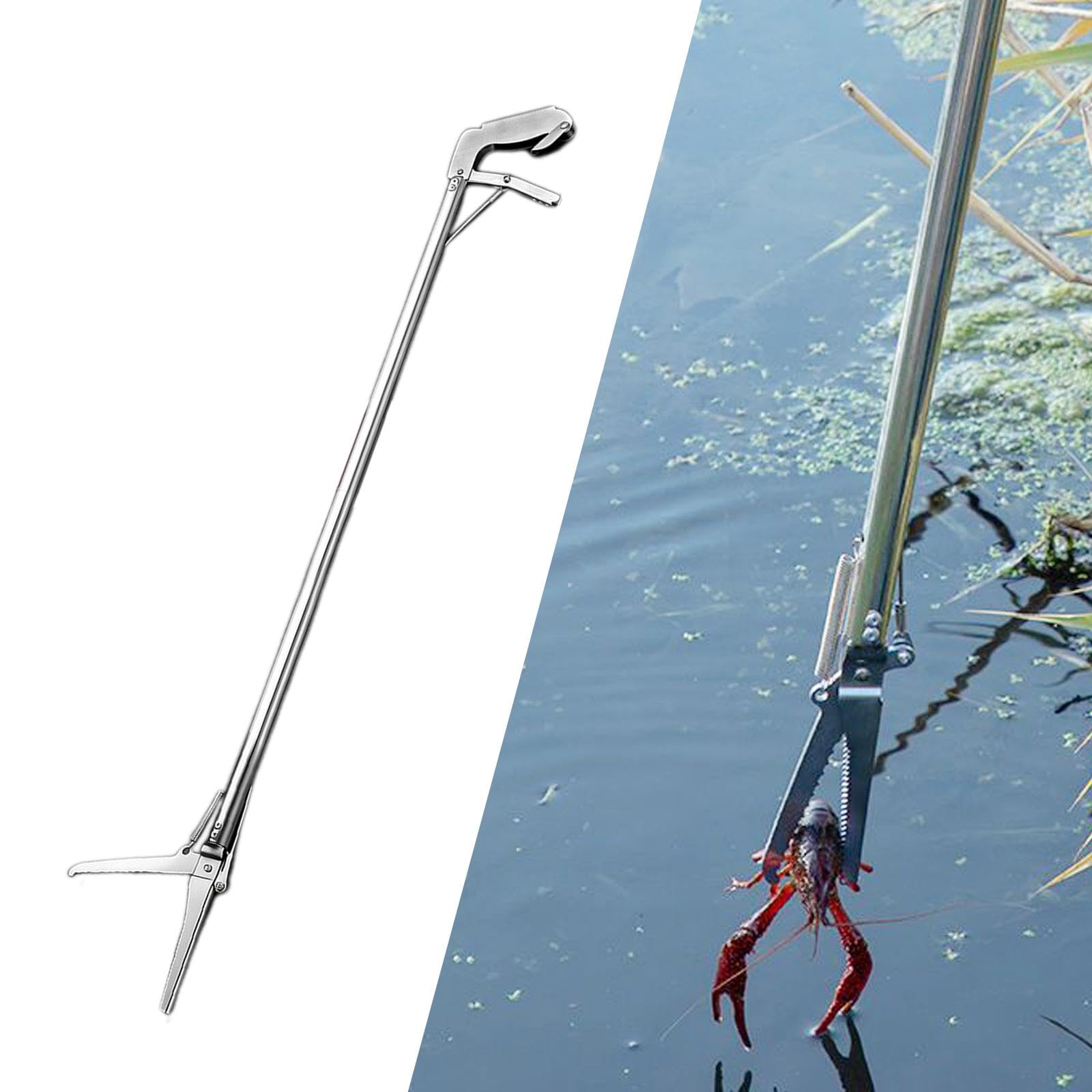 Pinzas de Acero Inoxidable para Reptiles, Herramientas de Alimentación, Pinzas Plegables Versátiles de Mandíbula Larga para Manipular Serpientes, Caño Recto de 150 Cm