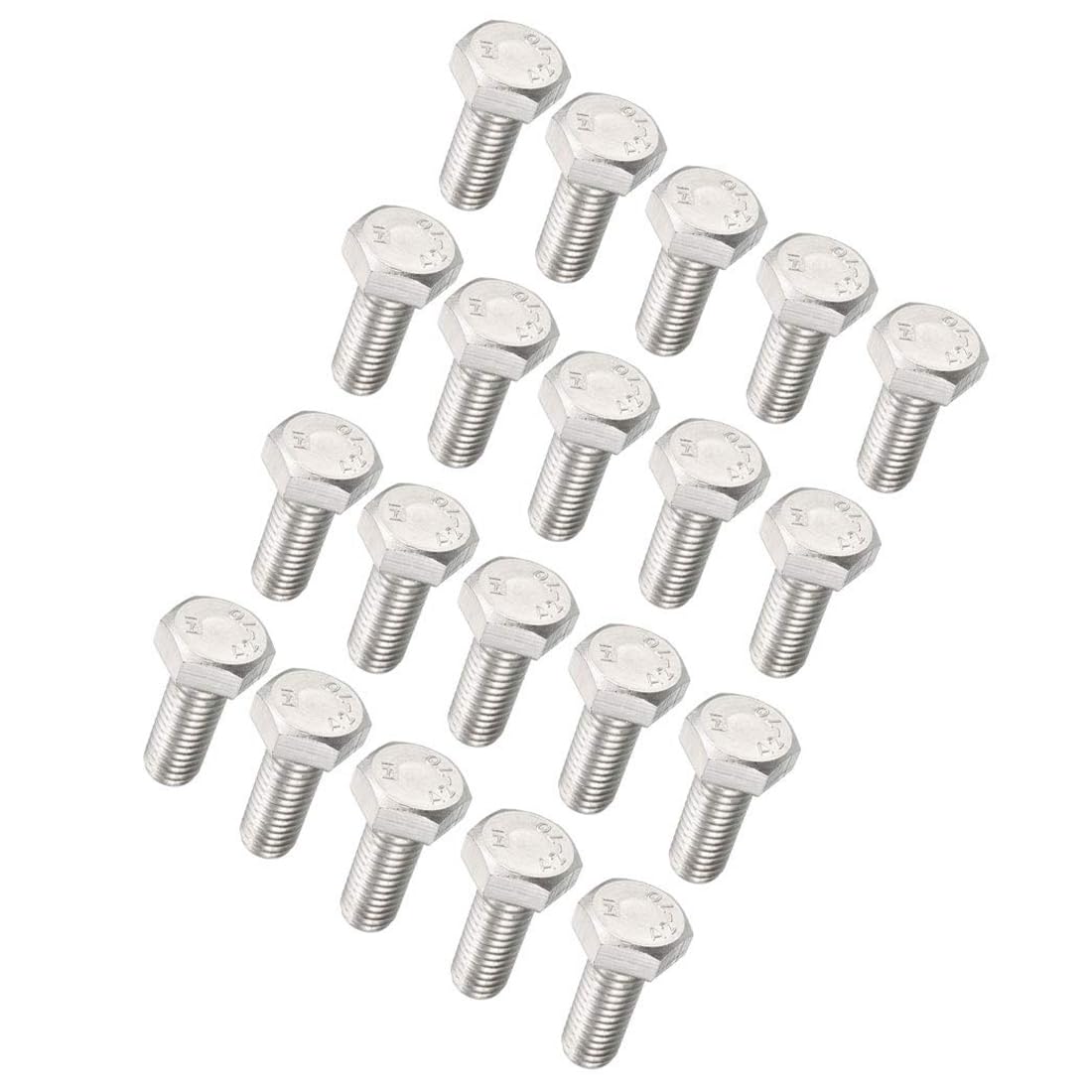 TA-VIGOR M8 x 20mm Hex Bolts, 304 Stainless Steel Fully Threaded M8 Bolts, Fully Threaded Hex Bolts for Metal Construction and Machinery Repair, 20Pcs — image 1